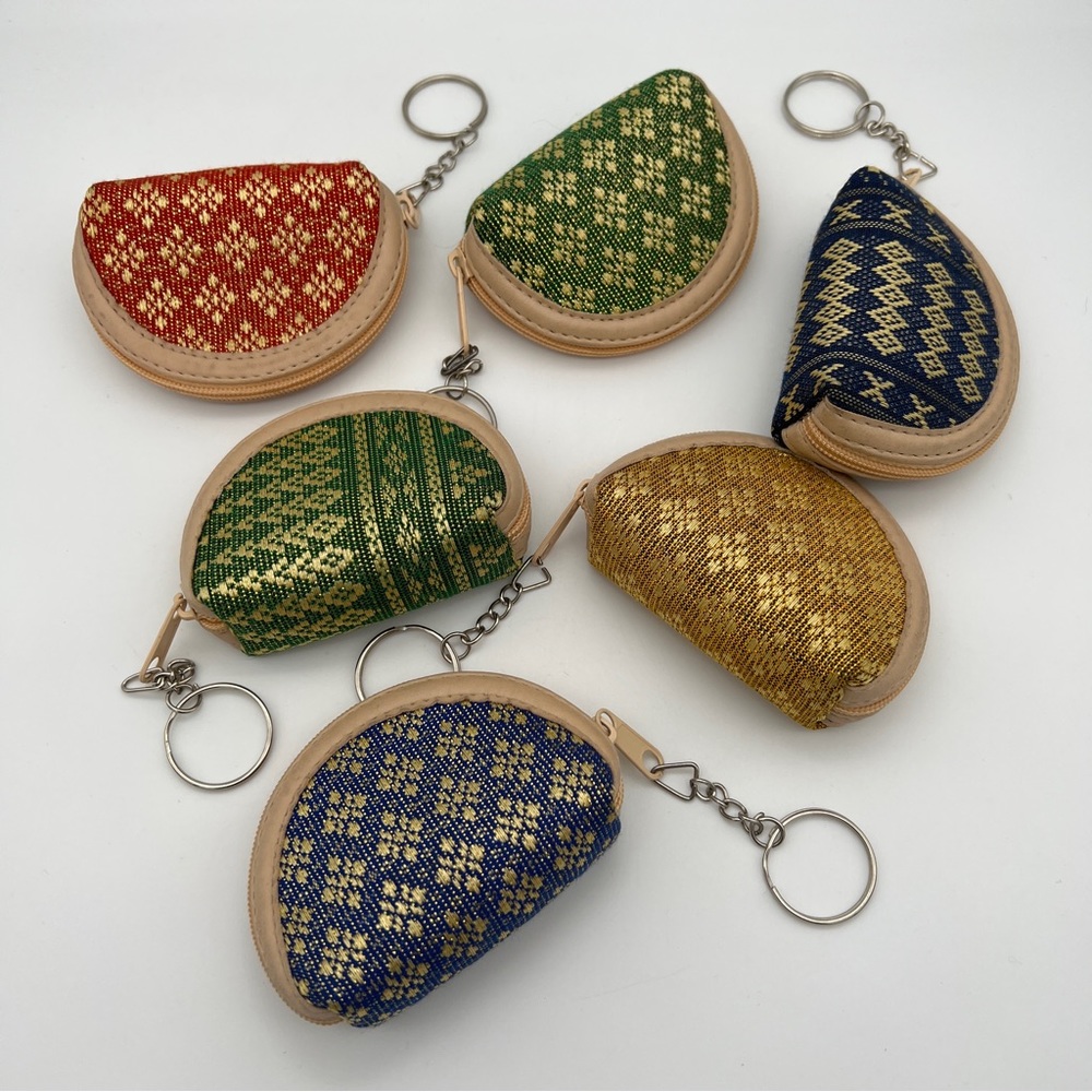 Set of 6 Coin-Purse Pouch Keychains